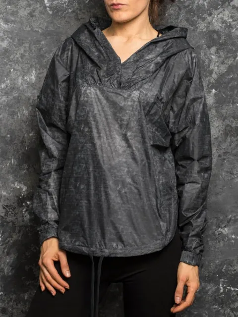 adidas hooded drawstring windbreaker Black BK6082
