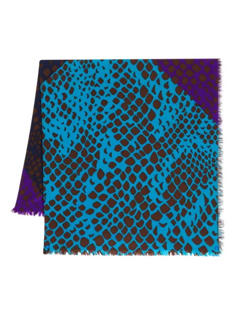 Saint Laurent Pre-Owned 1980s snakeskin print silk scarf Brown YVSA750GG