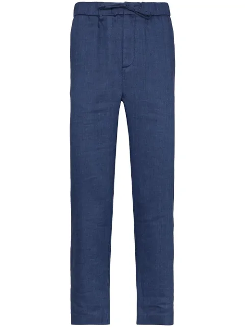 Frescobol Carioca Oscar linen-cotton blend trousers Blue 124004