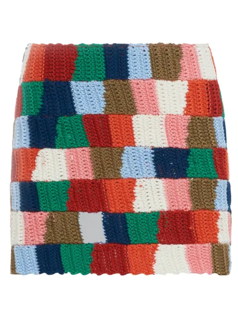 Marni colour-block knitted skirt Red GOMD0085Q0UFCB16