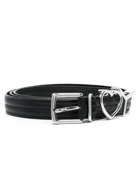 Y/Project heart logo-plaque leather belt Black BELT28S24