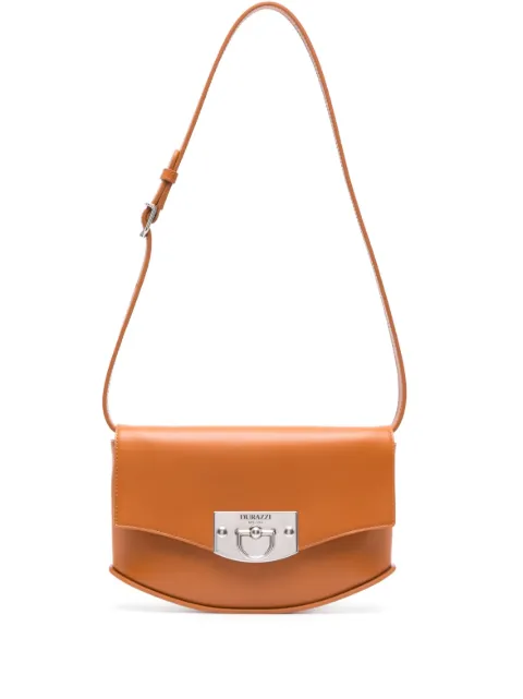 Durazzi Milano logo-engraved leather shoulder bag Silver B05ST