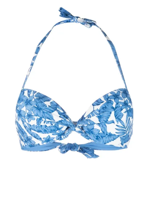 TWINSET St. Palm twist-detail bikini top Blue 231LMMB44
