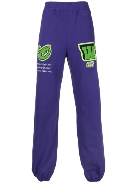 Off-White logo-patch track pants Purple OMCH029S23FLE0083770