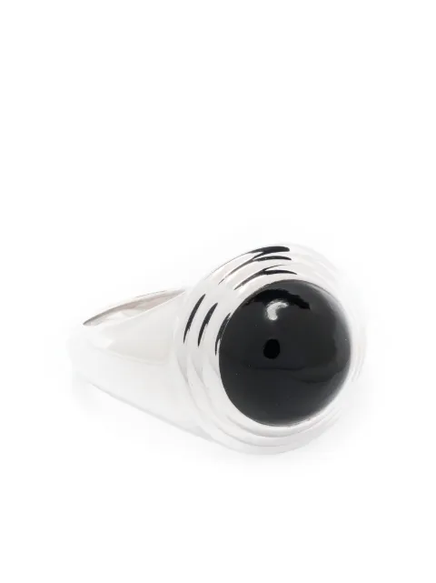 Missoma Sphere ridge onyx ring Silver SPSR7BX