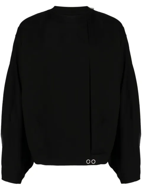 SONGZIO Cocoon pleat-detail sweatshirt Black SF3TS783