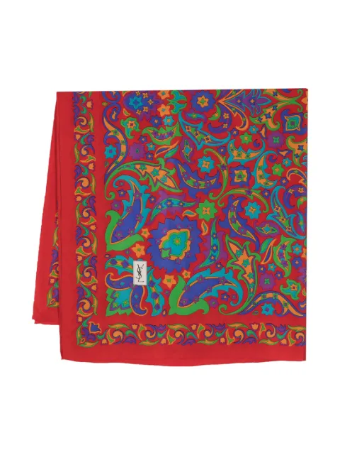 Saint Laurent Pre-Owned 1990s floral paisley-print silk scarf Red YVSA580LR