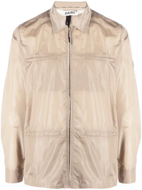 Rains zip-up shirt jacket Neutrals 18910