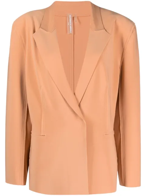 Norma Kamali single-breasted straight-fit blazer Orange KK4224PL371109