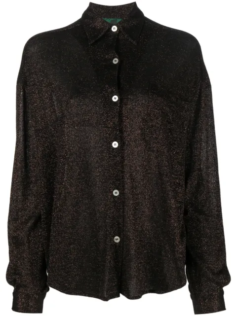 Jean Paul Gaultier Pre-Owned 1980s lamé-effect button-up shirt Brown JPG3017A