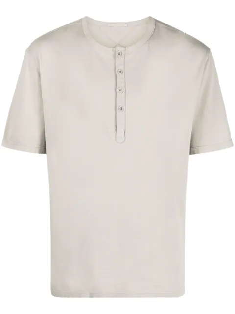 Ten C cotton Henley T-shirt Neutrals 23CTCUH05088A06021