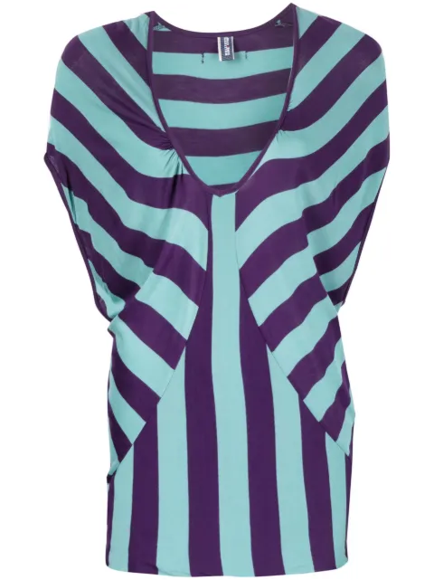 Jean Paul Gaultier Pre-Owned 1990s U-neck striped blouse Blue JPG2025A