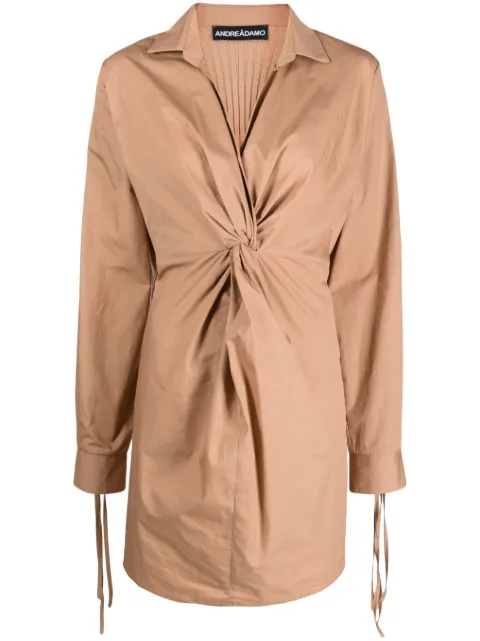 ANDREĀDAMO twist-front shirtdress Neutrals ADPS23DR01950473