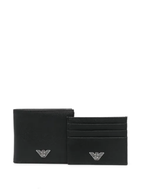Emporio Armani logo-plaque wallet set Black Y4R237Y138E