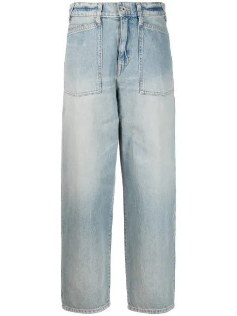 Kenzo wide-leg cropped jeans Blue FD52DP2046B3