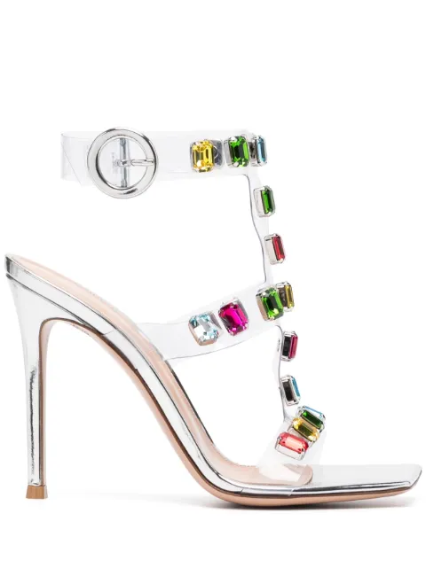 Gianvito Rossi crystal-embellished 105mm sandals Silver G3224515RICGME