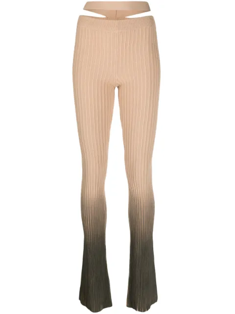 ANDREĀDAMO ombré-effect ribbed-knit trousers Neutrals ADPS23PA17947266