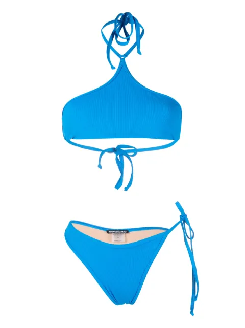 ANDREĀDAMO ribbed-knit bikini set Blue ADPS23GA04955473