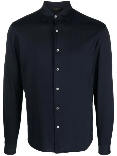 Dell'oglio long-sleeve cotton shirt Blue CAMLBASJERVIN