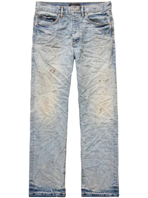 Purple Brand crinkled mid-rise straight-leg jeans Blue P011VDPI323
