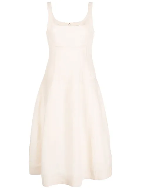Chloé corset-panel linen dress White CHC23URO1203010338