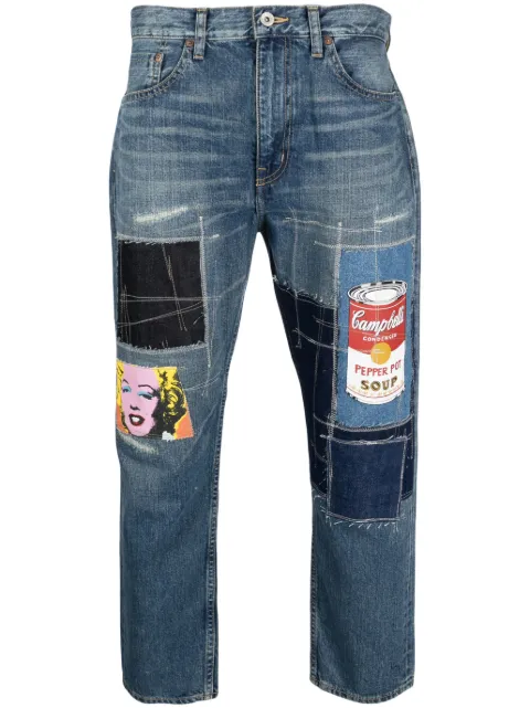 Junya Watanabe MAN patchwork-detail denim jeans Blue WKP015