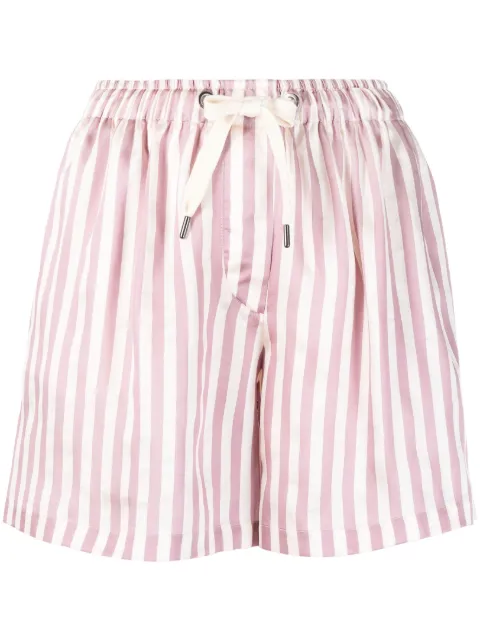 Brunello Cucinelli striped drawstring mini shorts Pink MH788EF499C880
