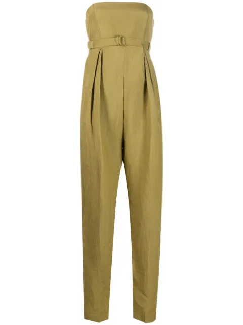 Alberta Ferretti belted strapless jumpsuit Green V04050121