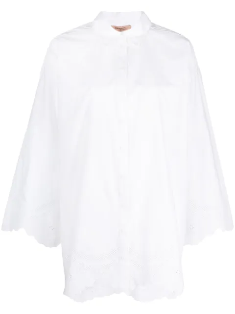 TWINSET scalloped-edge poplin shirt White 231TT2303