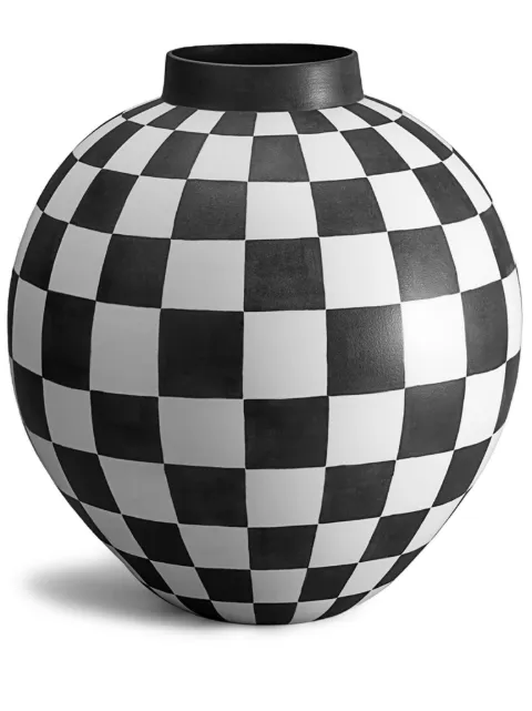L'Objet Damier large vase White DM103