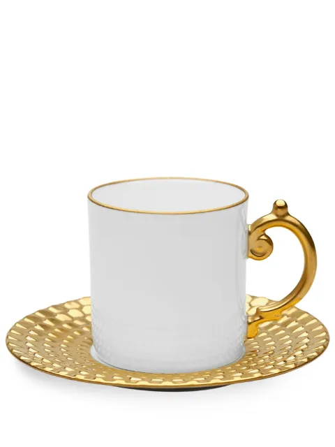 L'Objet Aegean espresso cup and saucer Gold AG5550