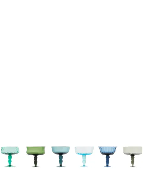 Bitossi Home Diseguale transparent-design goblets (set of 6) Green MCV2023