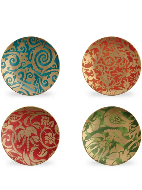 L'Objet Fortuny dessert plates (set of 4) Red LPF10