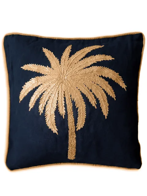 Les-Ottomans Palms embroidered cushion White EBC11