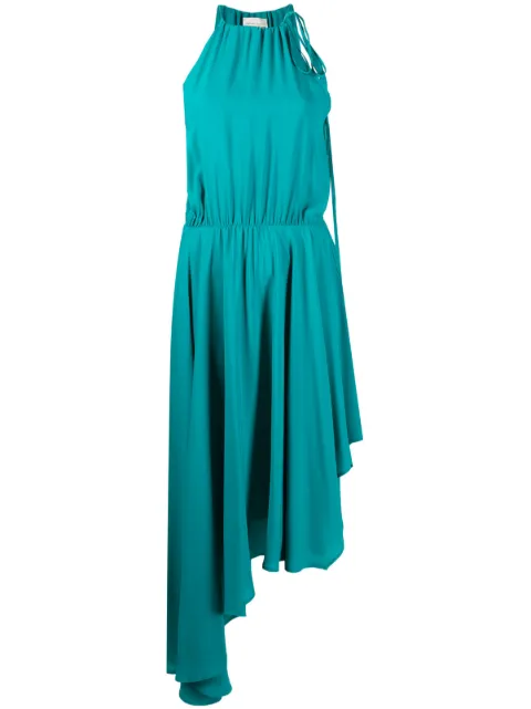 Semicouture asymmetric-hem sleeveless dress Blue S3SU19