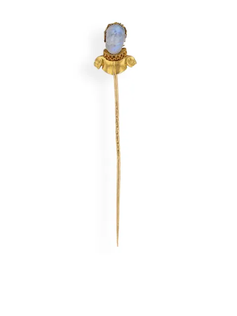 Pragnell Vintage 1837-1901 15kt yellow gold Sir John Falstaff moonstone pin Gold 1456119