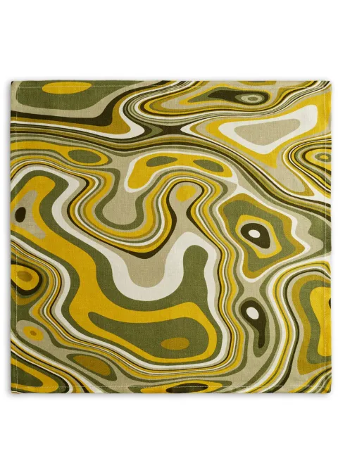 L'Objet Sateen Waves linen napkins Green LN6111