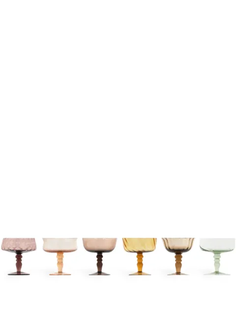 Bitossi Home Diseguale transparent-design goblets (set of 6) Pink MCV2022