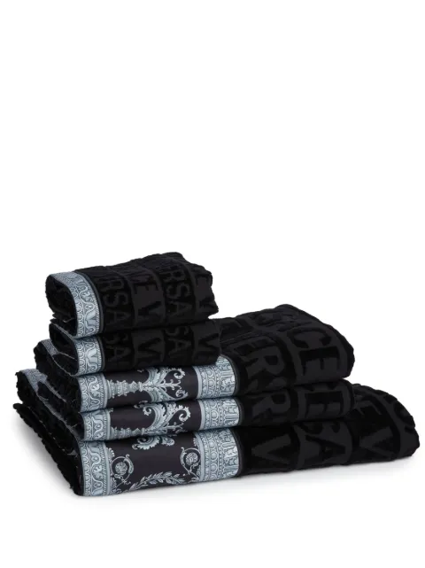 Versace I Love Baroque towel (set of five) Black ZSET5TO01ZCOSP052