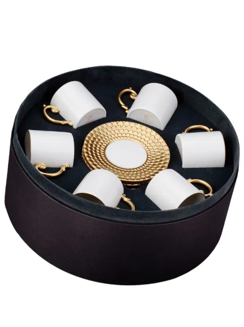 L'Objet Aegean espresso cup and saucer (set of 6) Gold AG5555