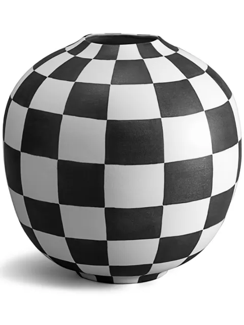 L'Objet Damier large vase White DM102