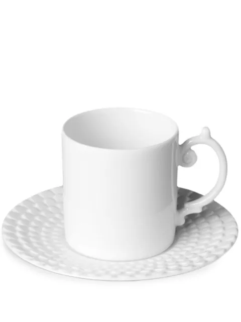 L'Objet Aegean espresso cup and saucer White AG1550