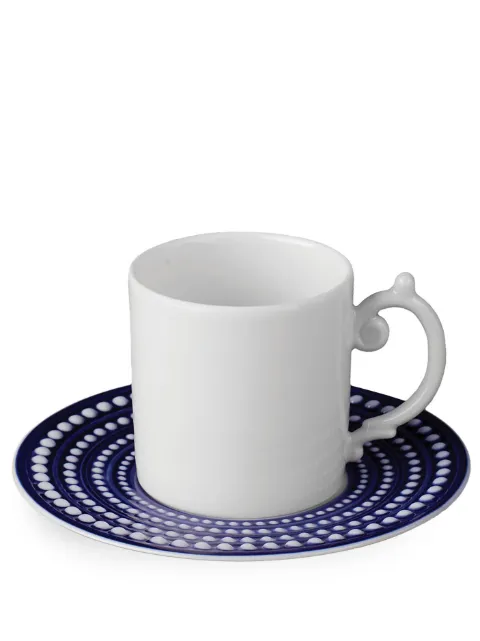 L'Objet Perlée espresso cup and saucer Blue PR455