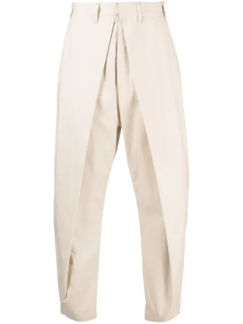 COUNTY OF MILAN layered tapered trousers Neutrals CMCG010S23FAB001