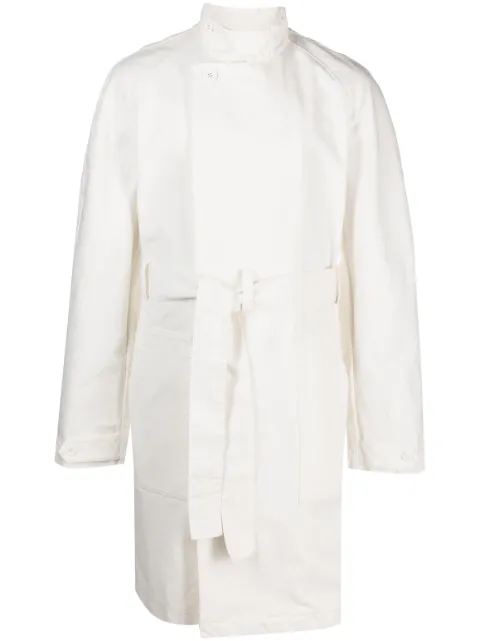 Winnie NY stand-up collar belted cotton coat Neutrals WN3SMC02APT1366002
