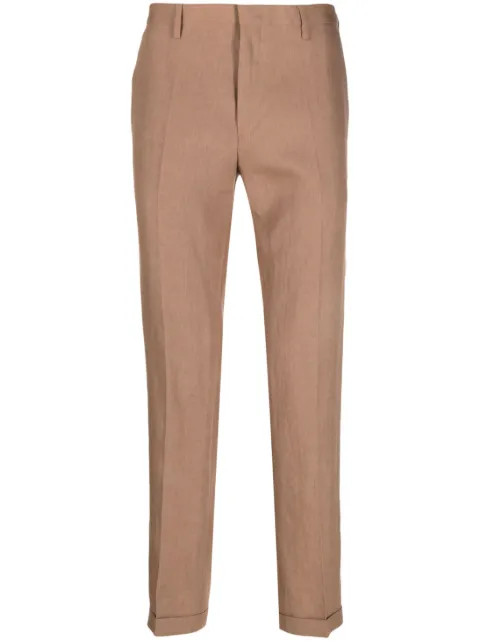 Paul Smith pressed-crease linen trousers Brown M1R150MK01427