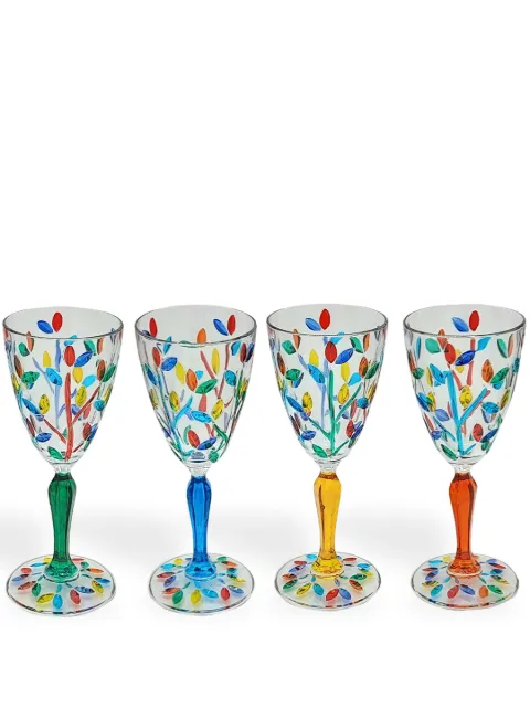 Les-Ottomans Floral crystal glasses (set of four) Multicolour CG05