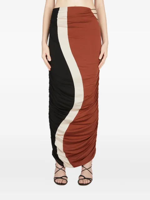 Ahluwalia Elshadai gathered maxi skirt Black WAHLUSK003SS23FA117