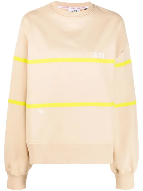 GCDS logo-print cotton sweatshirt Neutrals SS23W110102
