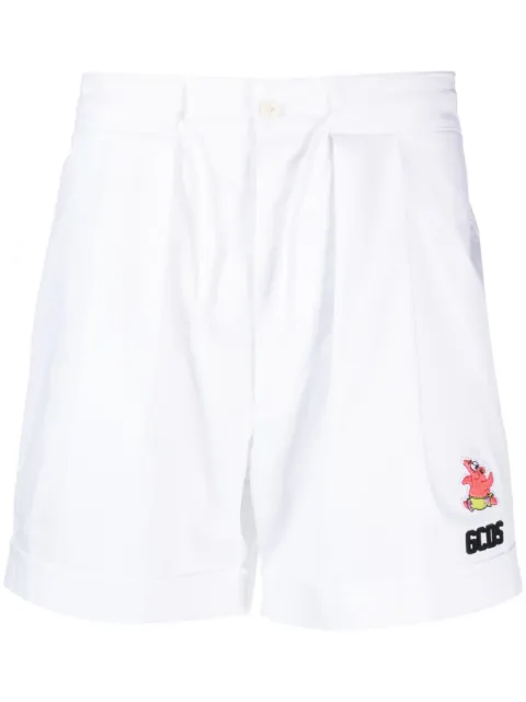 GCDS logo-patch cotton shorts White SB23M250001
